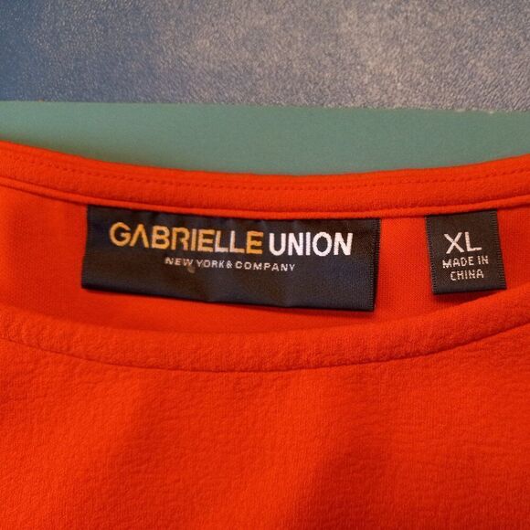 Gabrielle Union New York & Company Women's Batwing Style XL Orange Midi … - Picture 2 of 11